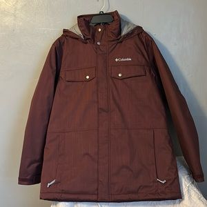 Men’s, burgundy, winter coat, large, Columbia, Interchange
